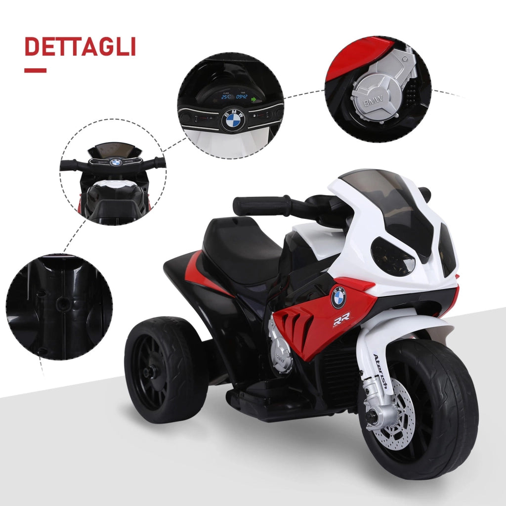 Moto Elettrica per Bambini 6V con Licenza BMW S1000RR Rossa