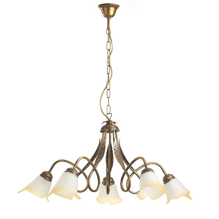 Lampadario 5 luci Doppio Giro Bronzo