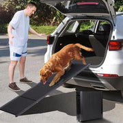 Rampe di Carrozzella per Cani pieghevole con Superficie Antiscivolo Struttura Leggera in Alluminio Rampe Portatile per Cani di Medie Grandi e Anziani per Accedere a Auto e SUV