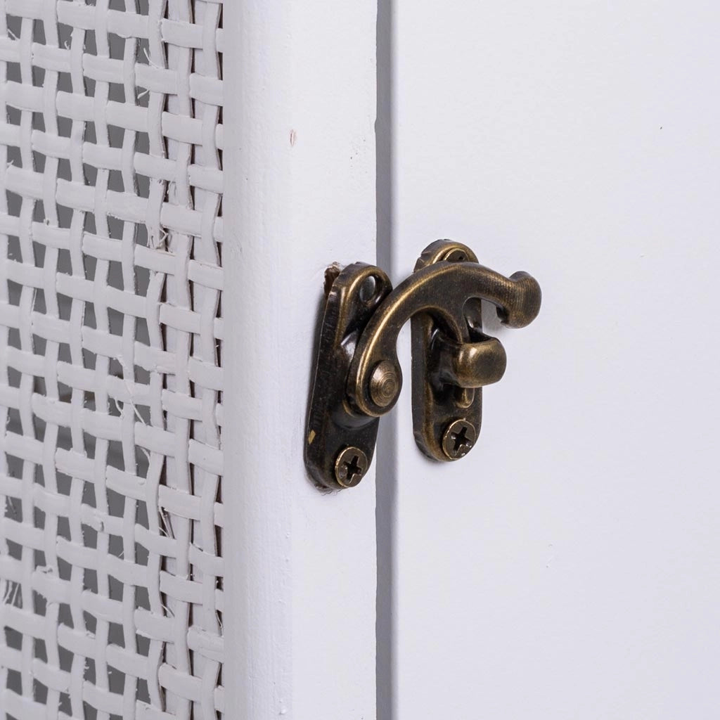 Scatola chiavi legno griglia bianca 24x7.5x30h cm