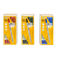 Set 50 Penne ad inchiostro a sfera lunga durata con clip Rosso