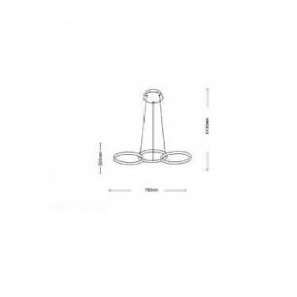 Trade Shop - Lampadario Moderno A Sospensione Led 3 Cerchi 45watt Luce 3000k 4000k 6500k B63b -