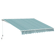 Tenda da Sole a Bracci per Esterno con Manovella, Metallo e Poliestere, 295x250cm Verde e Bianco