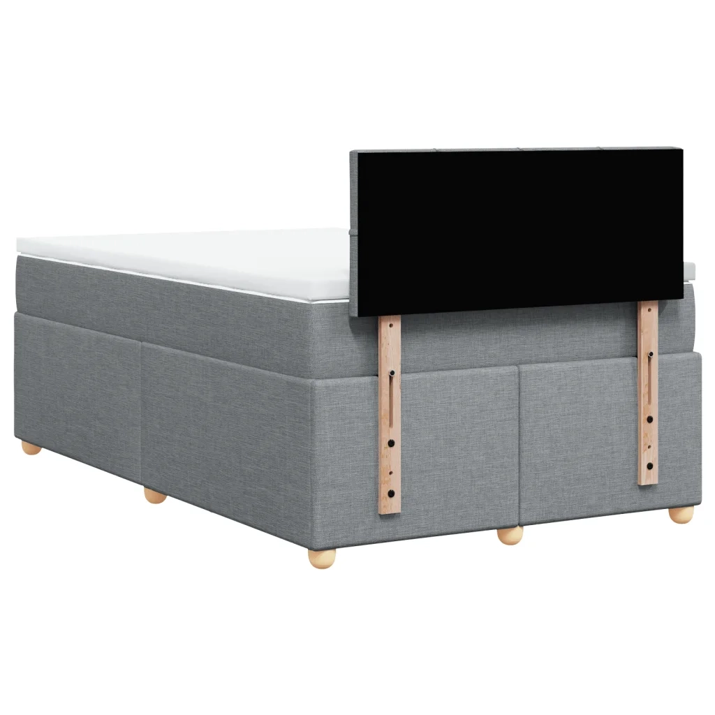 Giroletto a Molle con Materasso Grigio Chiaro 120x200cm Tessuto