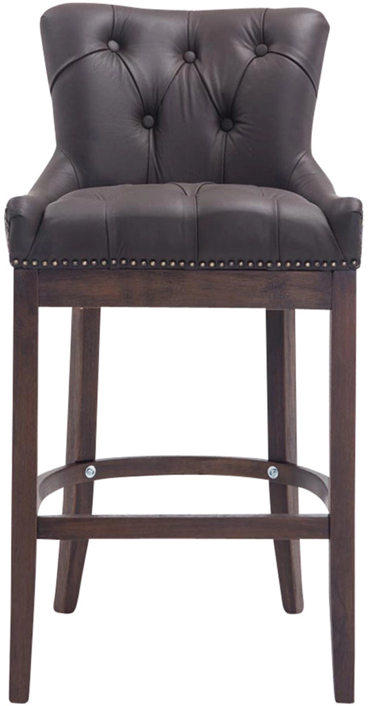 Sgabello Lakewood vera pelle antico-scuro marrone
