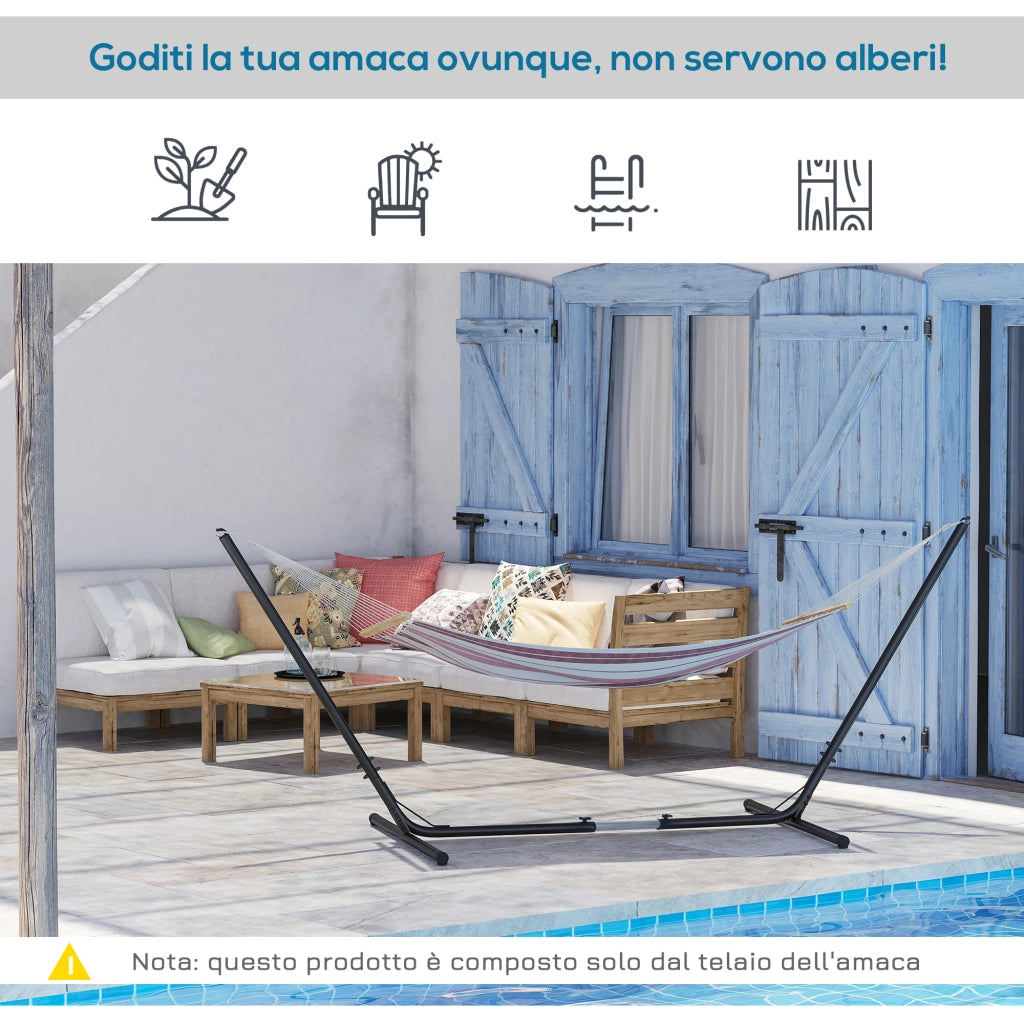 Easycomfort Supporto Struttura Portante per Amaca Regolabile, Capacità Max. 120 Kg, 313-388x109x116cm, Nero