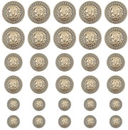 Set di Cerniere per Abbigliamento - 30 Pezzi - Testa di Leone Vintage - Adatto per la Sartoria
