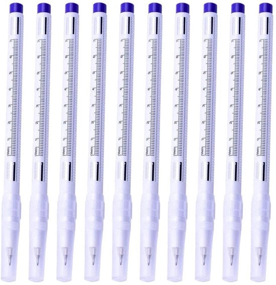 Penna per tatuaggi - 10 pezzi - Inchiostro non tossico - Idraulico - Per tatuaggi/piercing - Punti sottili per linee precise - Penna per tatuaggi