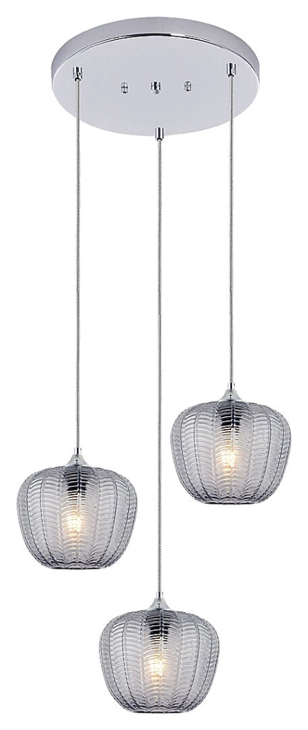 Lampadario Rabalux Monet 3 luci E27 cromo vetro fumé