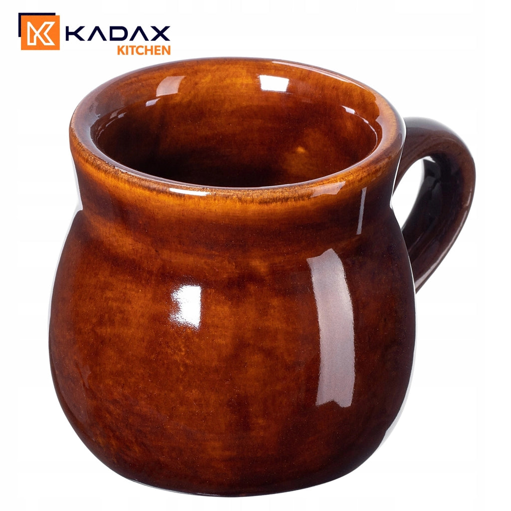 Set di 4 tazze da vin brulé KADAX da 250 ml con manico in gres.