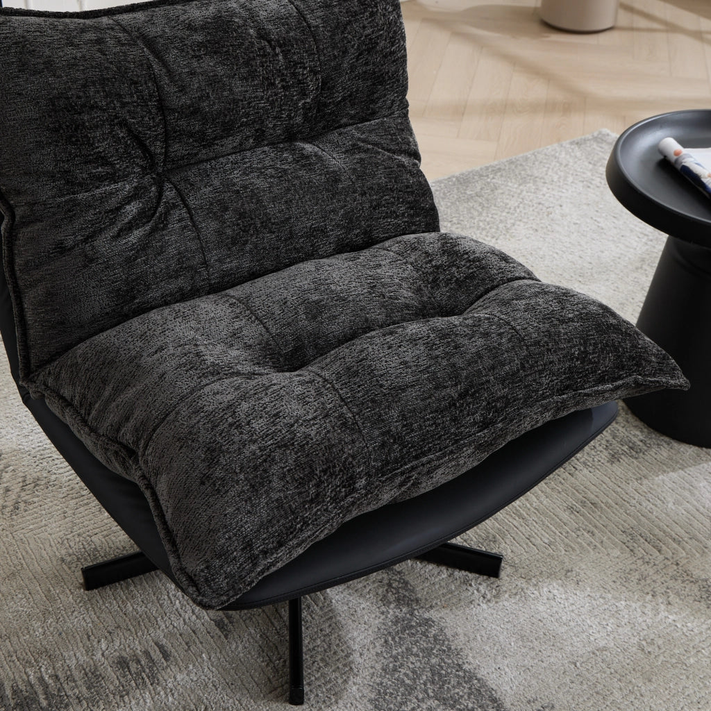 POLTRONA Girevole con schienale regolabile 72x60x44 cm Nero Grigio