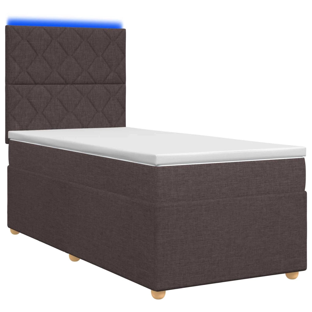 Letto box spring con materasso Marrone Scuro 80 x 200 cm 3455227