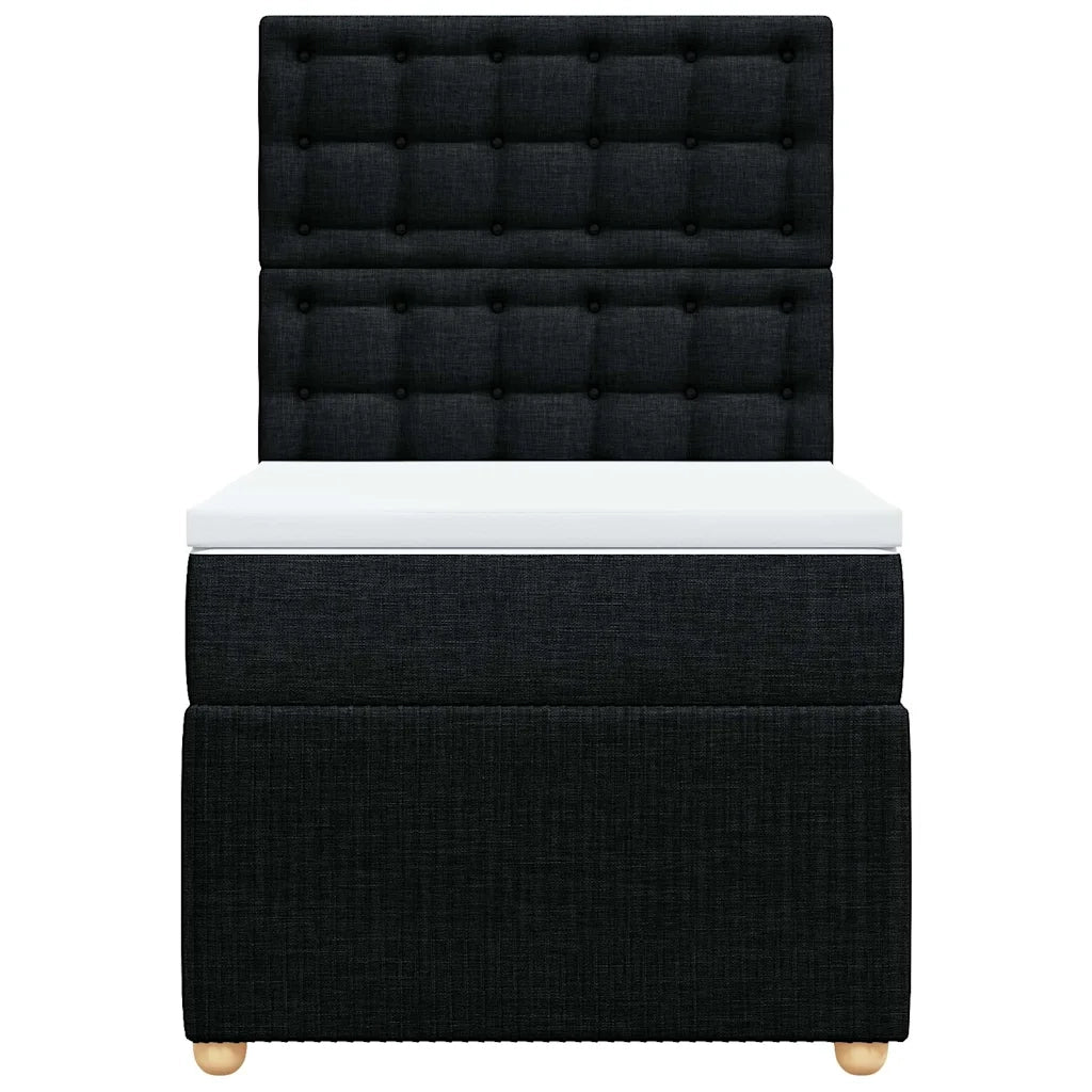 Giroletto a Molle con Materasso Nero 90x190 cm in Tessuto