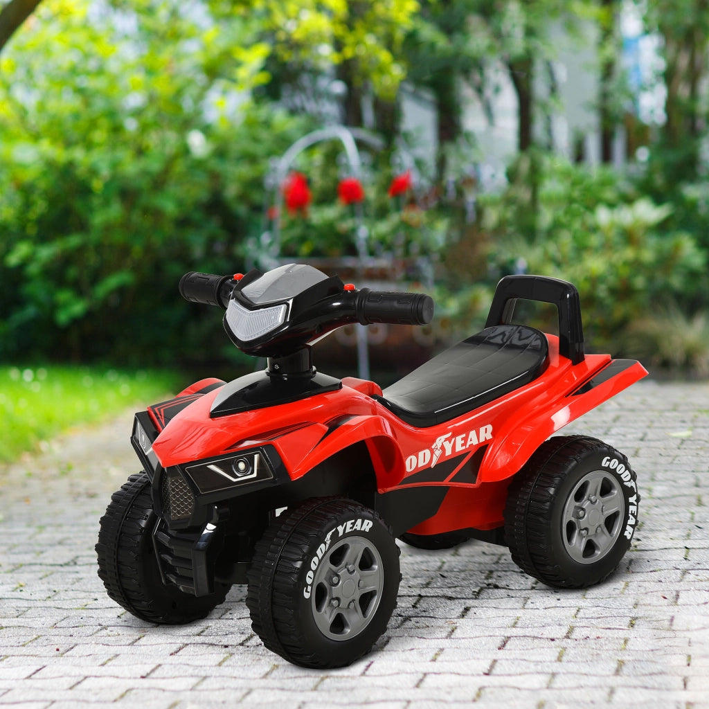Portagiochi Quad Bambini 18-36 Mesi con Luci e Suoni ¨C ZephMum ¨C Rosso Nero 60x31x42 cm