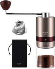 Caffè Handmatige Koffiemolen con Impostazione di Grana Esterna - Espresso fino a French Press - Lame in Acciaio Inox - Casa Ufficio Viaggio - Rosé