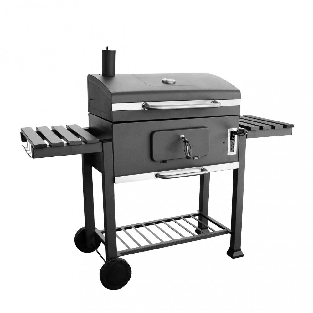 Barbecue a Carbonella 160x65x107,5 h cm in Metallo Nero