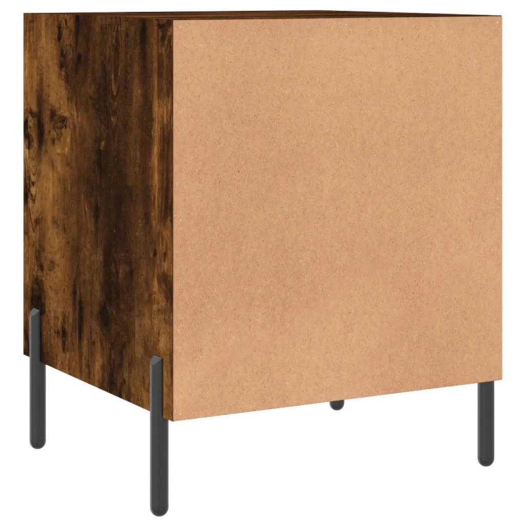 Set di 2 Comodini | Armadio da Notte | Mobiletto da notte Rovere Fumo 40x40x50 cm in Legno Multistrato