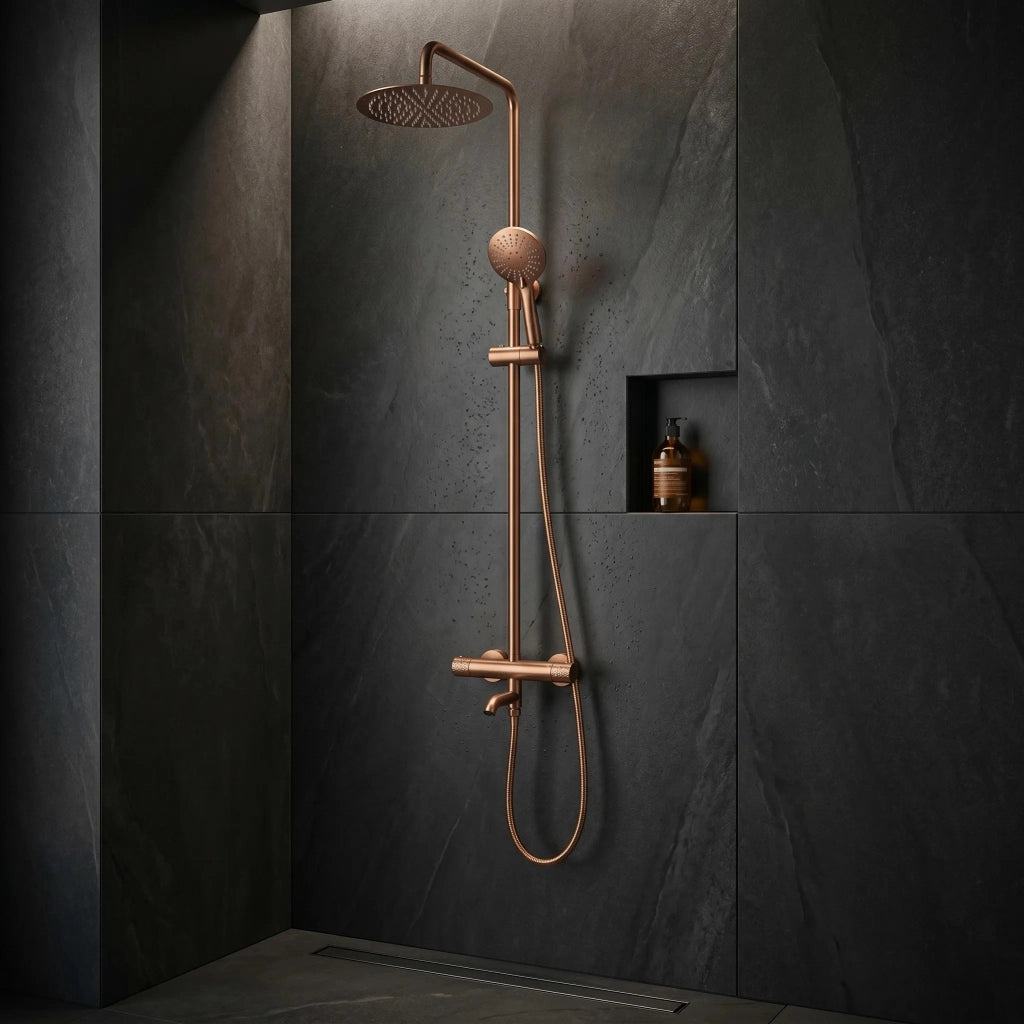 Set Doccia Da Incasso Con Termostatato Lungo Diamond Copper Brush