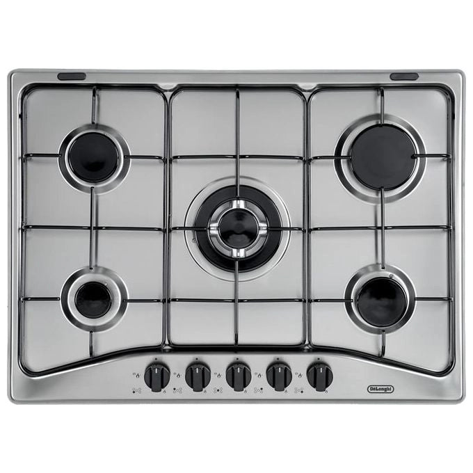 De’Longhi YAF57ASV piano cottura Nero, Argento Da incasso Gas 5 Fornello(i)