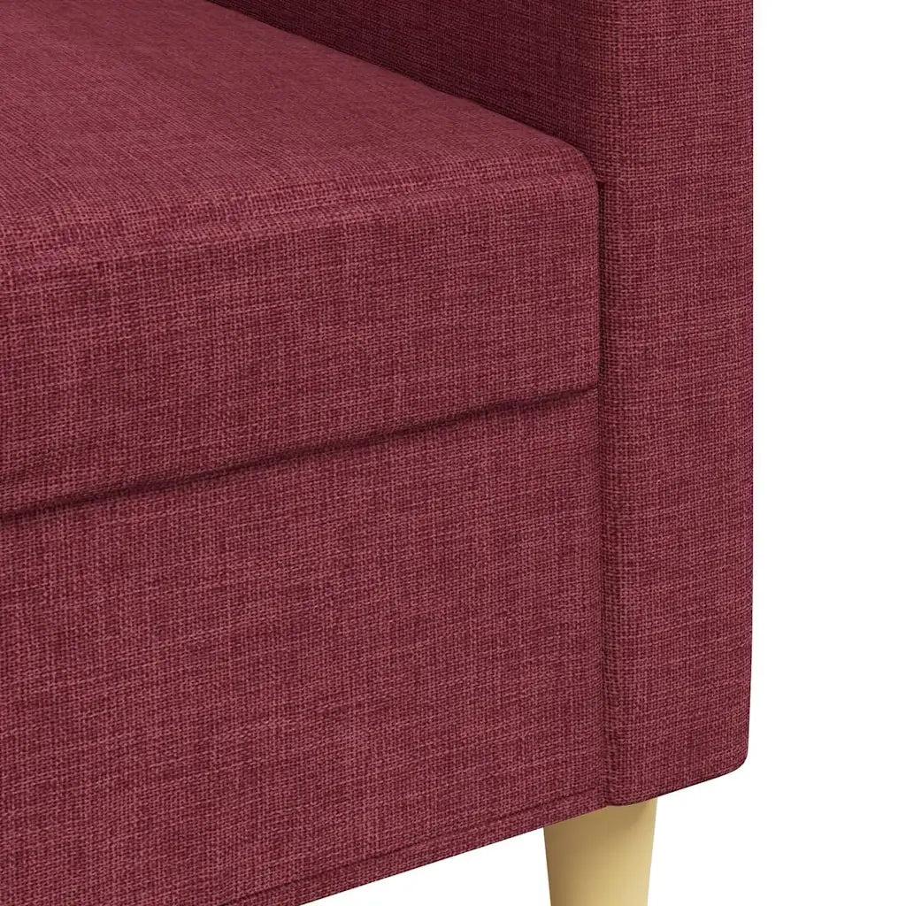 Divano a 3 Posti-Sofa 3 Posti Rosso Vino 210 cm in Tessuto