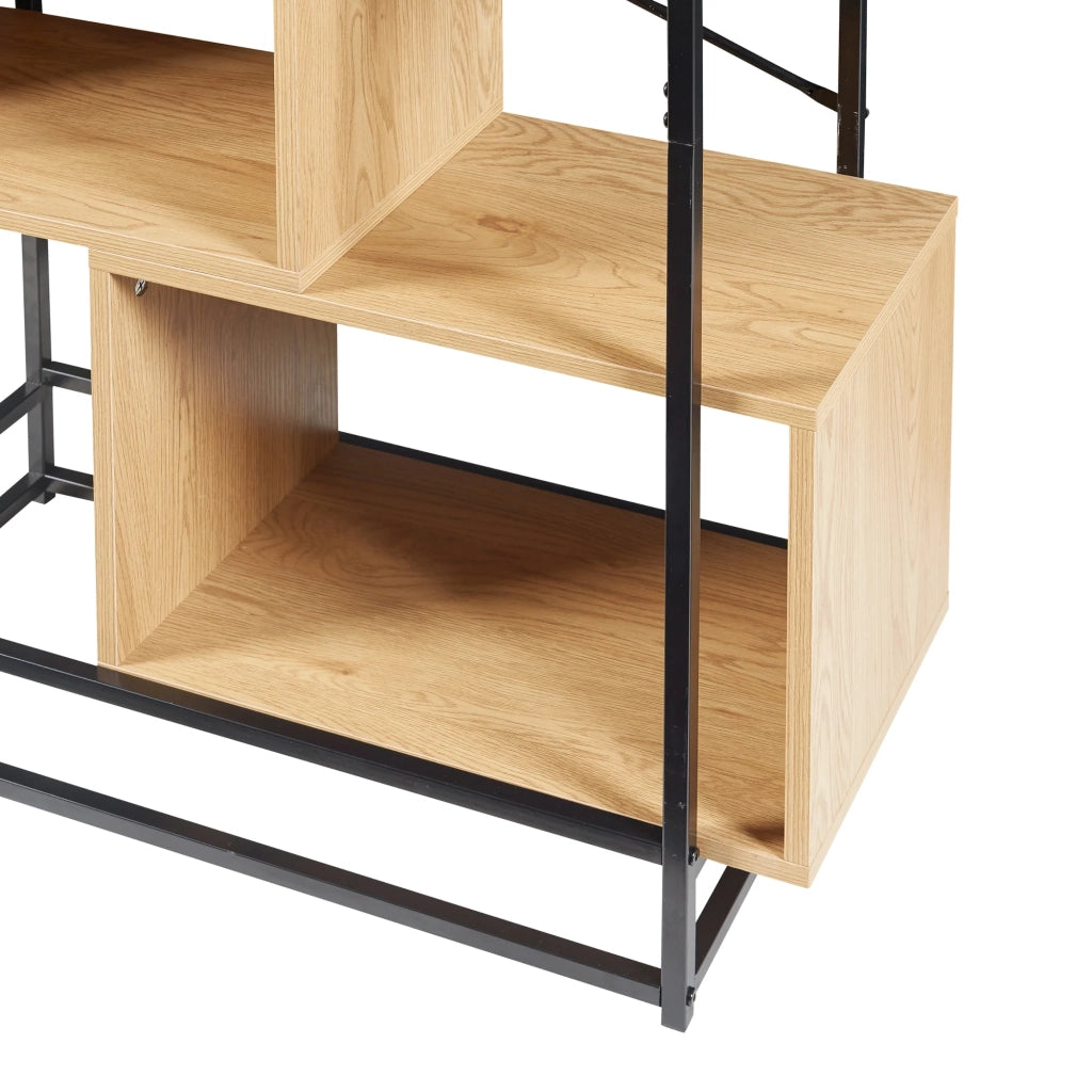 Scaffale dal design senza tempo per soggiorno/camera da letto mobile contenitore indipendente 126 x 80 x 33 cm acciaio marrone 03_0011146