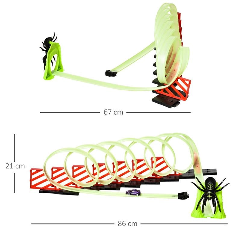 PISTA PER MACCHININE CON EFFETTI LUMINOSI E AUTOMOBILINA, PER BAMBINI