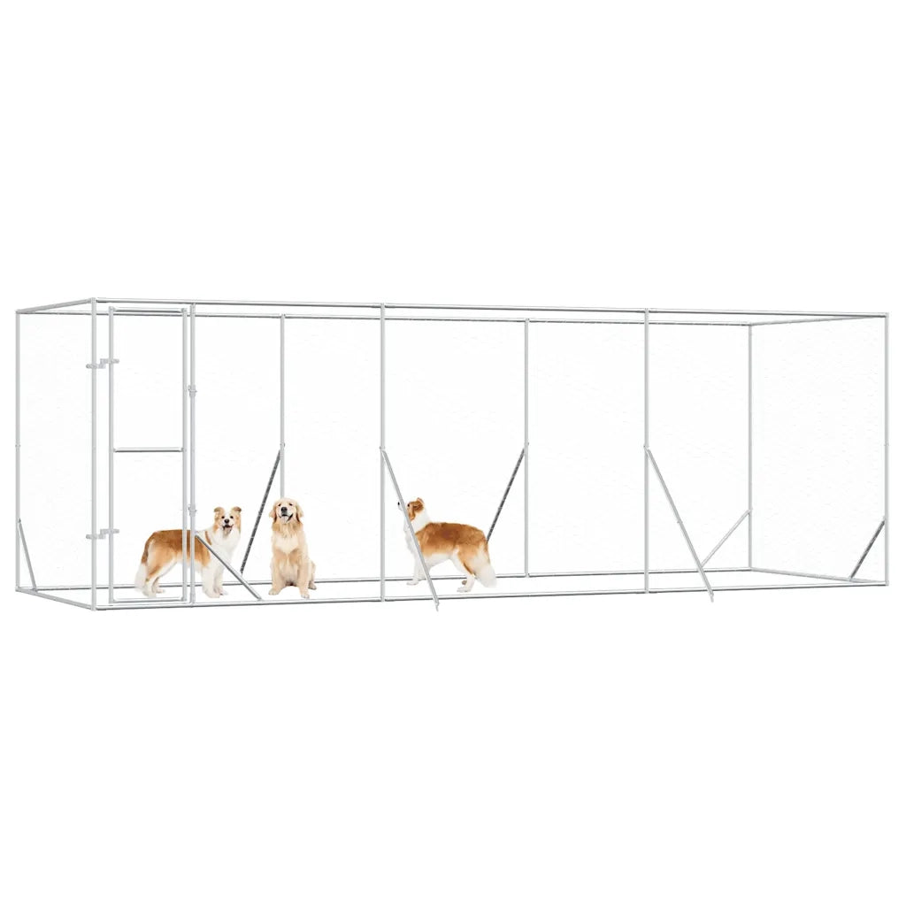 Cuccia per Cani da Esterno Argento 6x2x2 m in Acciaio Zincato 3190459