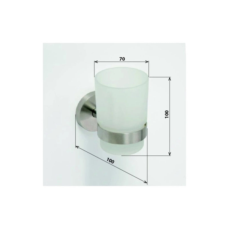 Portabicchieri NEO in acciaio inox e vetro 10x7x10cm