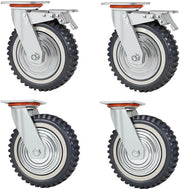 Ruote pesanti - 360° girabili - Grigie - Per mobili - Capacità di carico 2000 kg - Adatte per tavoli da trasporto - Ø 200 mm