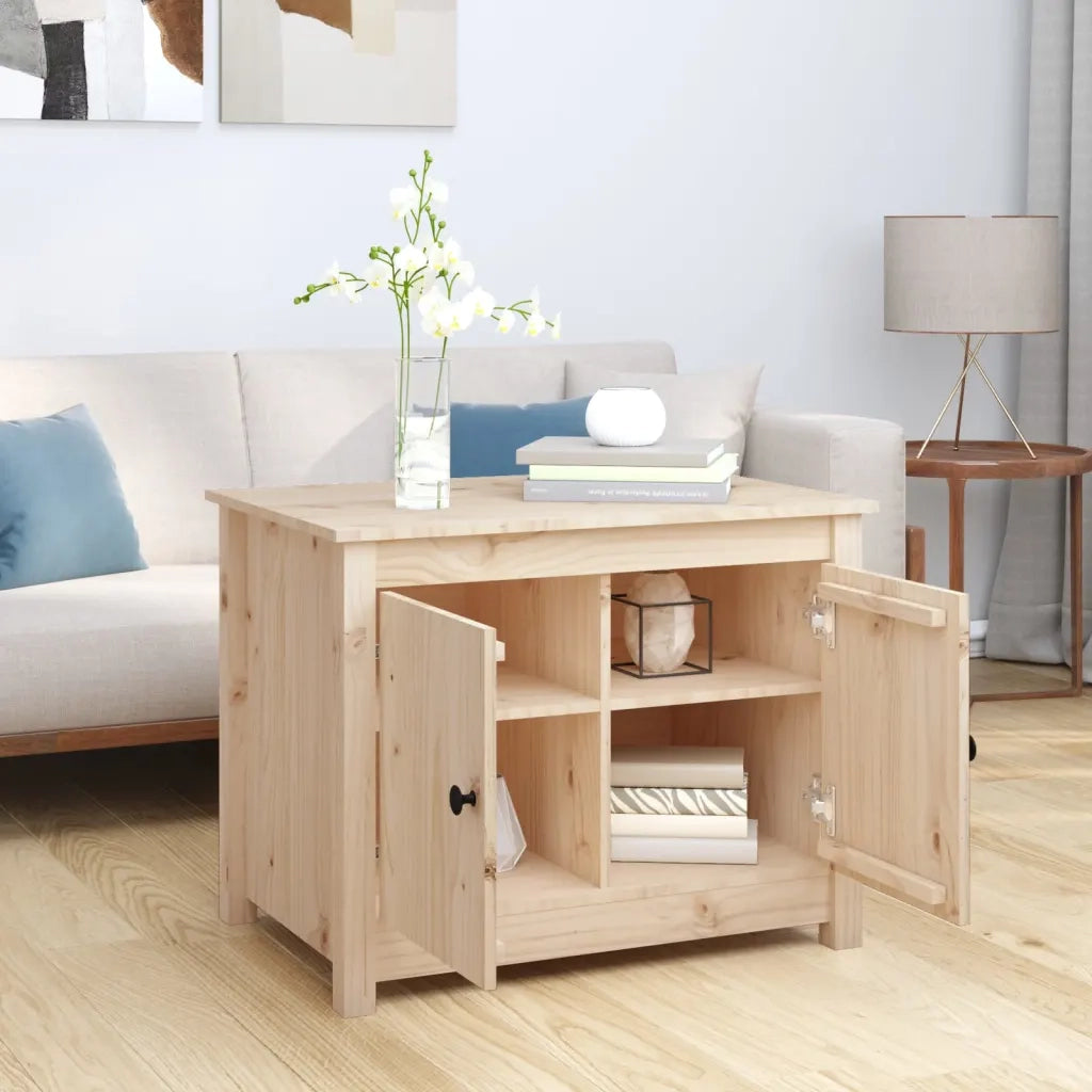 Tavolino da salotto | Tavolino da caff¨¨ | Tavolino da Soggiorno 71x49x55 cm in Legno Massello di Pino