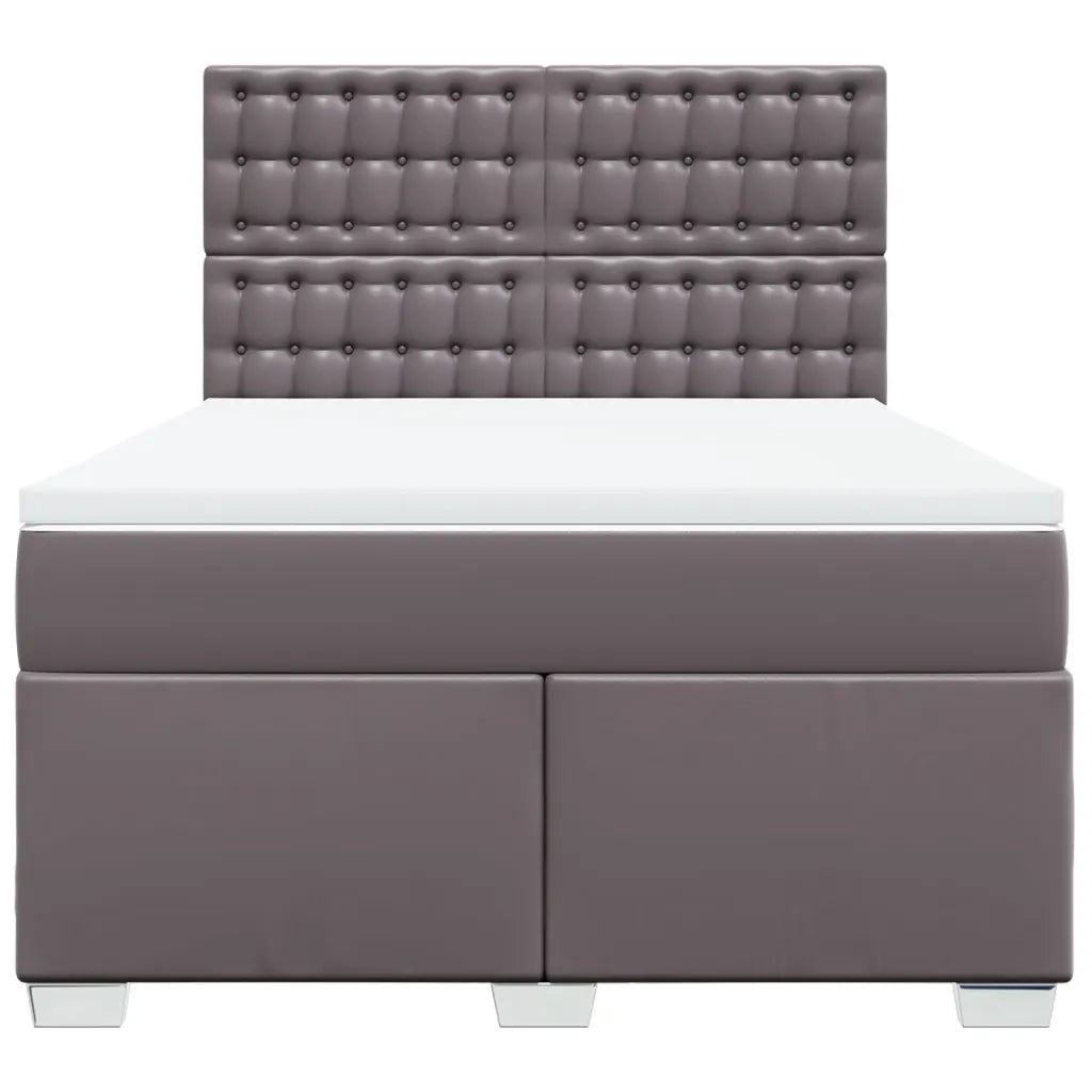 vidaXL Giroletto a Molle con Materasso Grigio 160x200 cm in Similpelle
