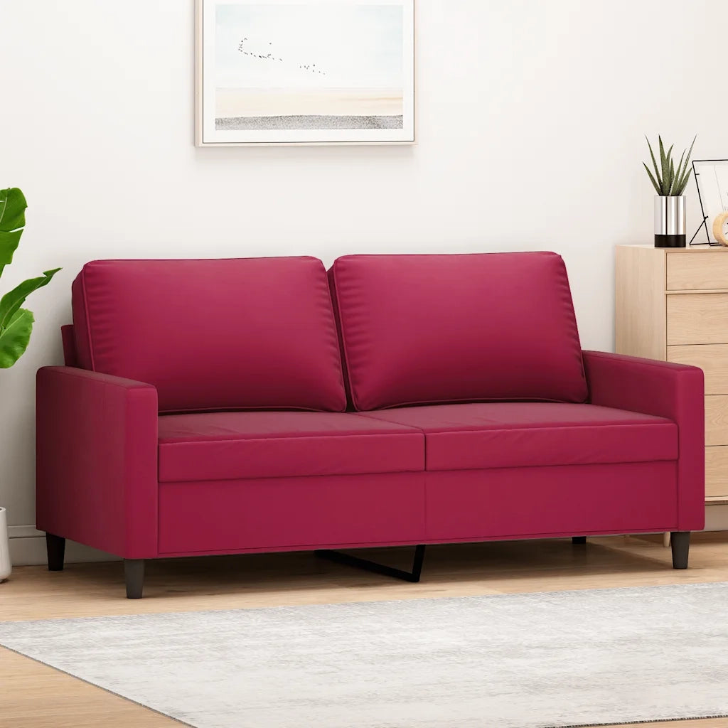 Divano a 2 Posti-Sofa 2 Posti Rosso Vino 140 cm in Velluto 951050