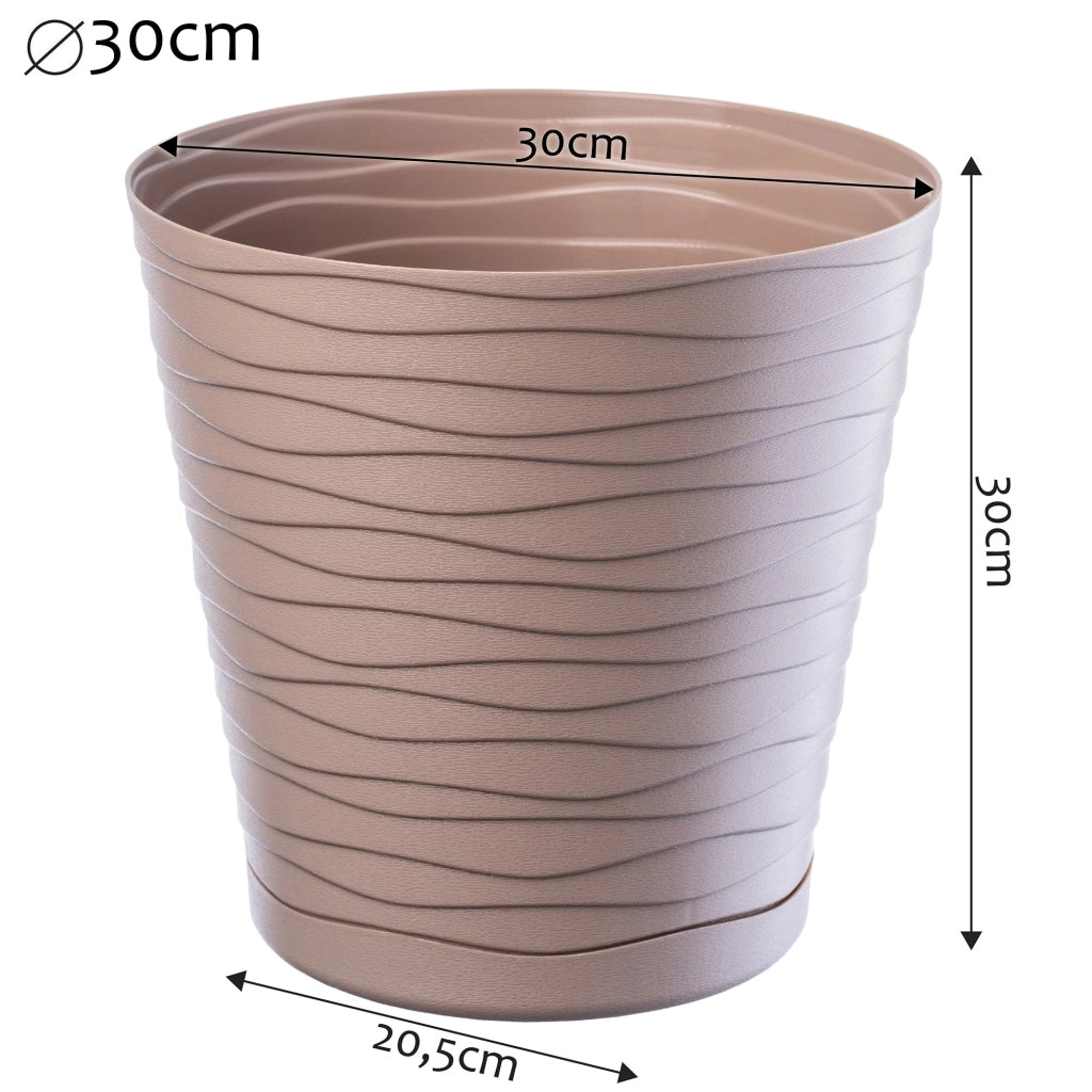 Vaso da fiori KADAX da 30 cm, con coperchio in plastica e supporto.