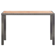 Tavolo Giardino Antracite e Marrone 123x60x74cm Acacia Massello 46451
