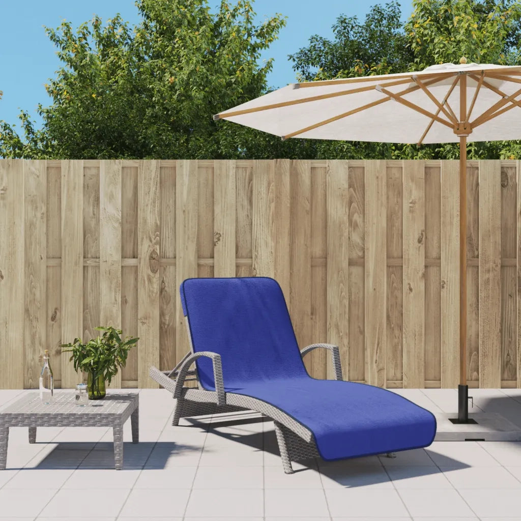 Asciugamani da Spiaggia 2pz Blu Reale 75x200 cm Tessuto 400 GSMcod mxl 78716