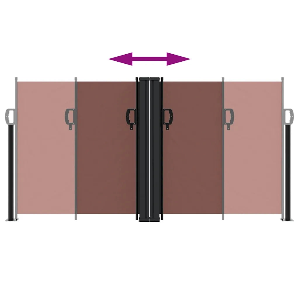 Tenda da Sole Laterale Retrattile-Tenda parasole per balcone per giardino Marrone 120x1200 cm