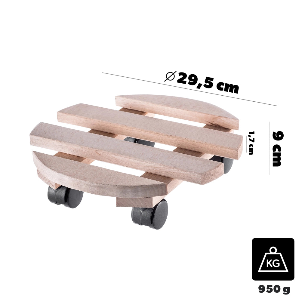 Supporto per vaso da fiori KADAX, piattaforma rotonda in legno, 30 cm