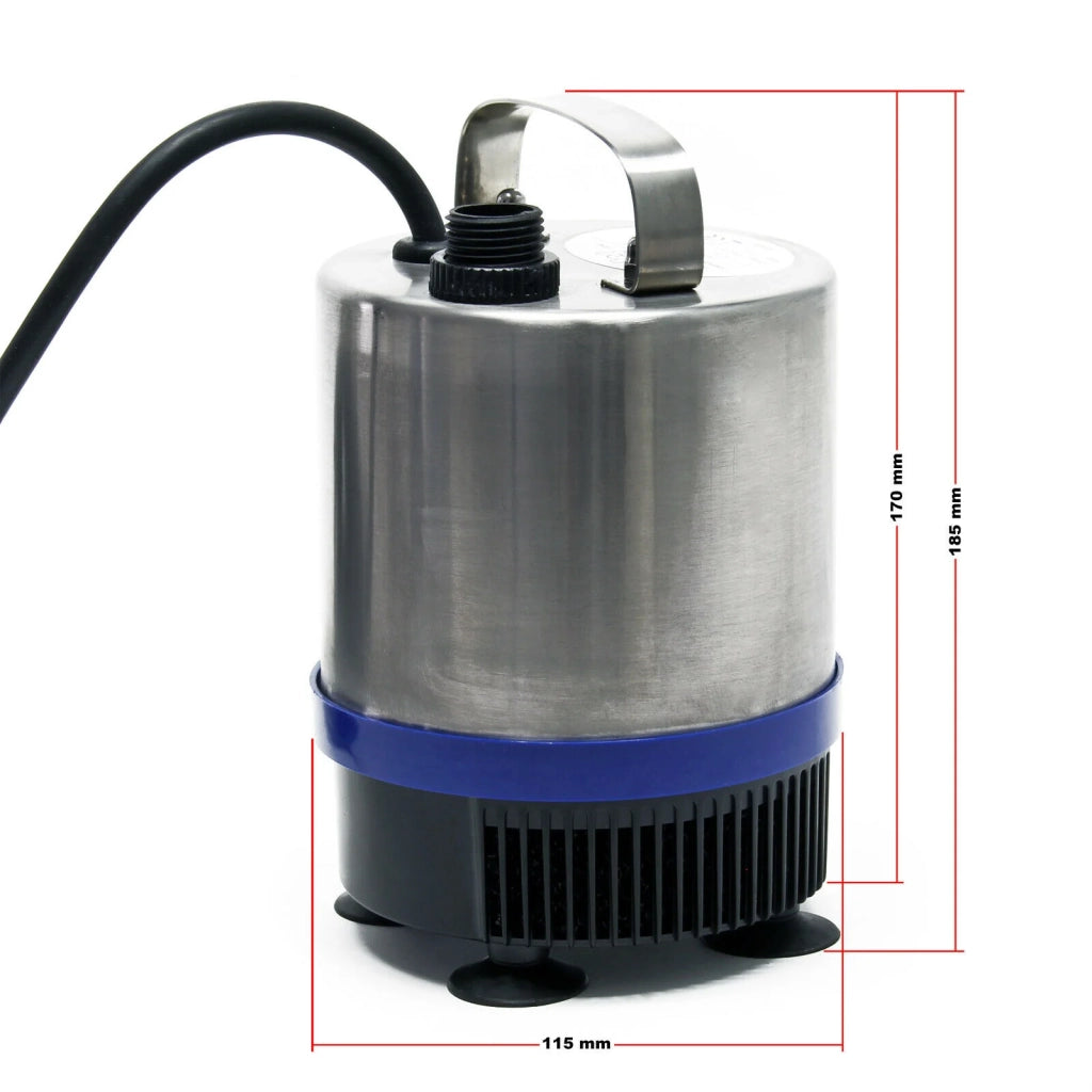 Pompa per fontana in acciaio inox da 50 watt 1750 litri all'ora con 3 accessori 16_0002898