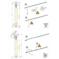 Binario per Porte Scorrevoli con Kit di Accessori 200 cm in Alluminio Emuca