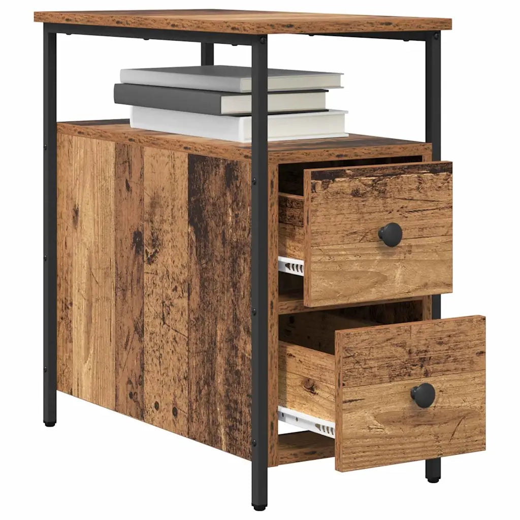 Armadio da Notte con cassetto Legno vecchio 30 x 60 x 60 cm 871271