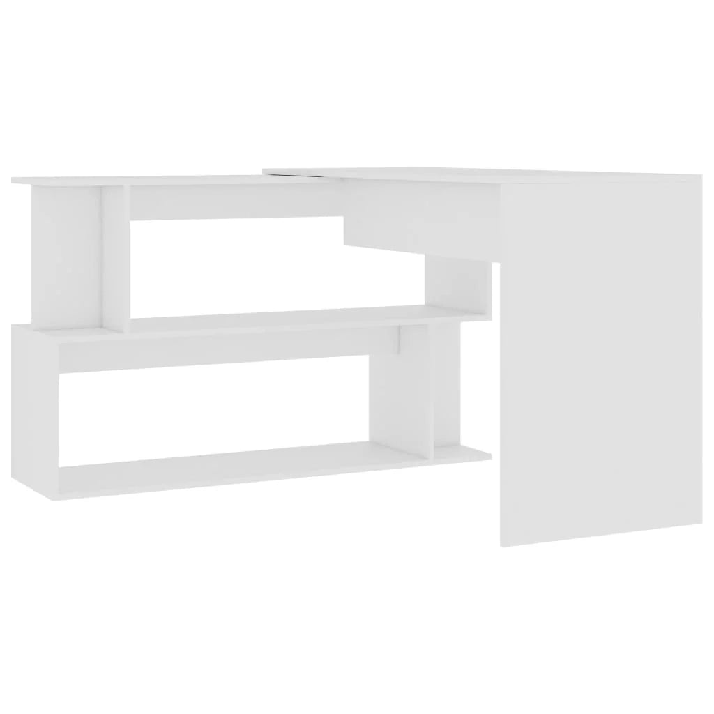 Scrivania angolare postazione computer scrivania studio 200 x 50 x 76 cm legno ingegnerizzato bianco 02_0023667