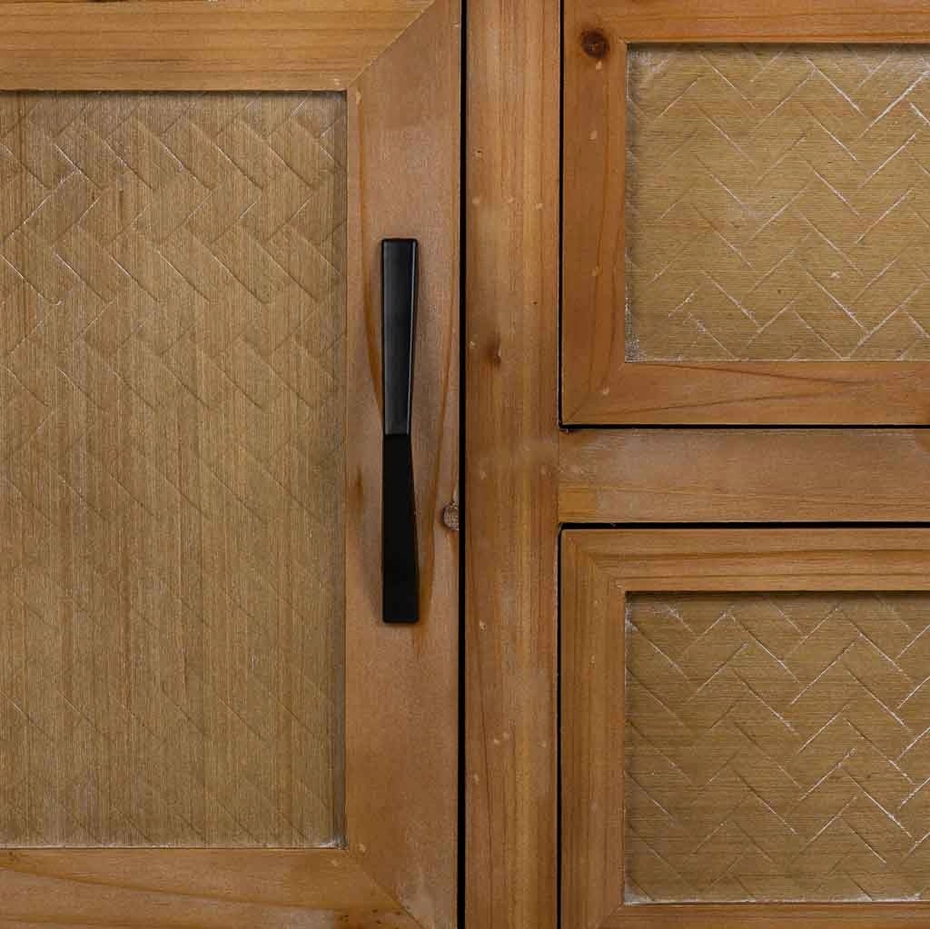 Mobile da ingresso in legno e metallo marrone 122x35x81,5h