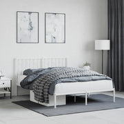 Giroletto con Testiera-Struttura Letto con testiera Metallo Bianco 140x190 cm 132155