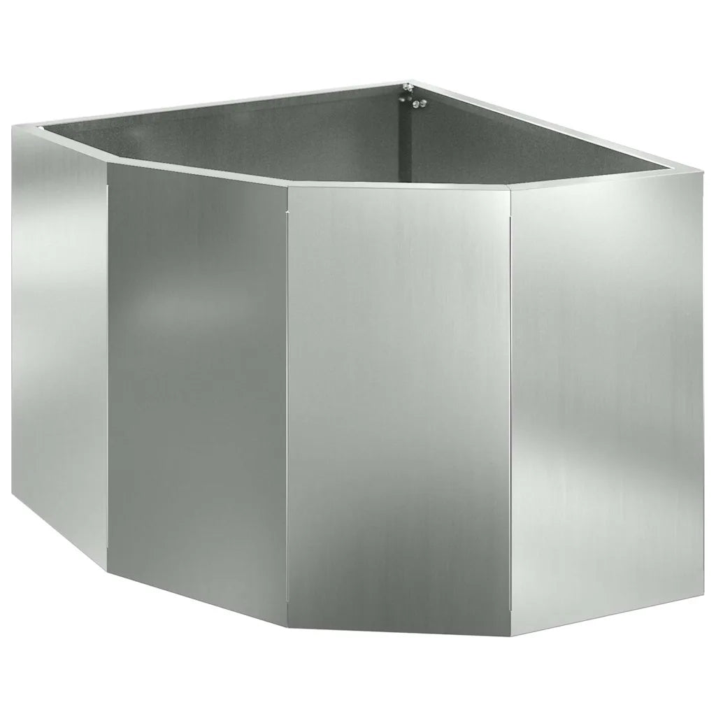 Fioriere | Cassetta per fiori | Vaso d'angolo Argento 45 x 45 x 35 cm Acciaio zincato
