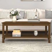 Tavolino da Salotto Ambra 110x55x45 cm Legno Massello di Pino