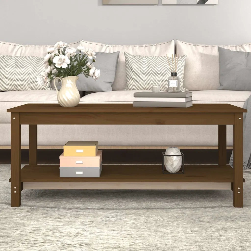 Tavolino da Salotto Ambra 110x55x45 cm Legno Massello di Pino