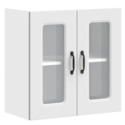 Pensile da Cucina | Mobile da Cucina con Porta in Vetro Kalmar Bianco Truciolato