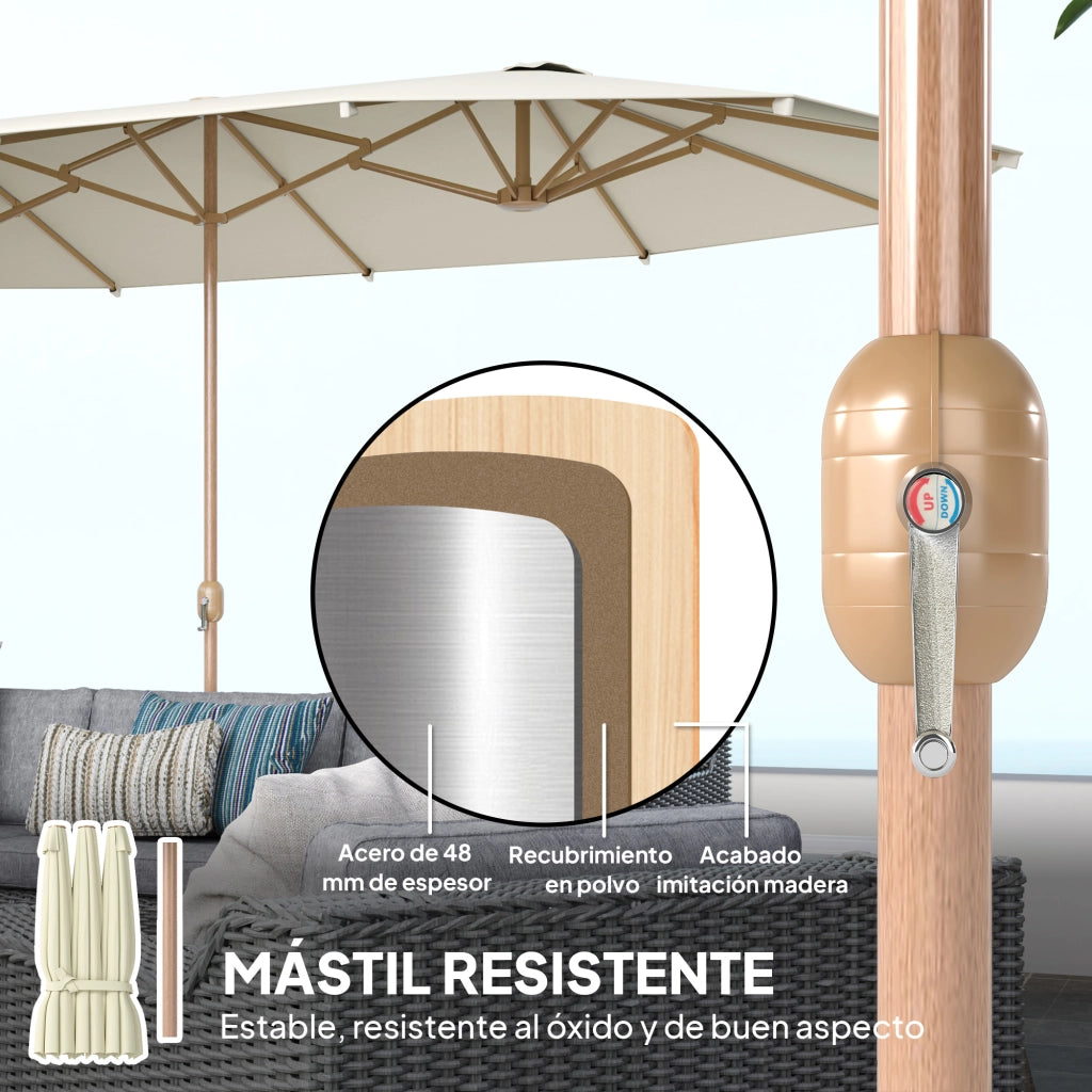 Ombrellone Grande 4.6x2.7 m per Giardino con Manovella ¨C Zephmum ¨C Beige