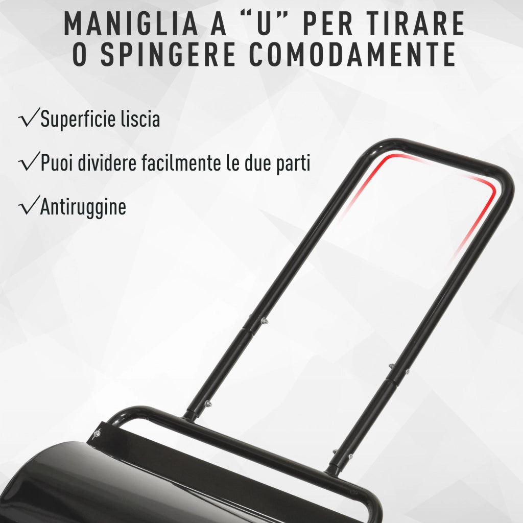 Rullo Compressore per Prato 38L Ø32x50 cm in Acciaio  Nero