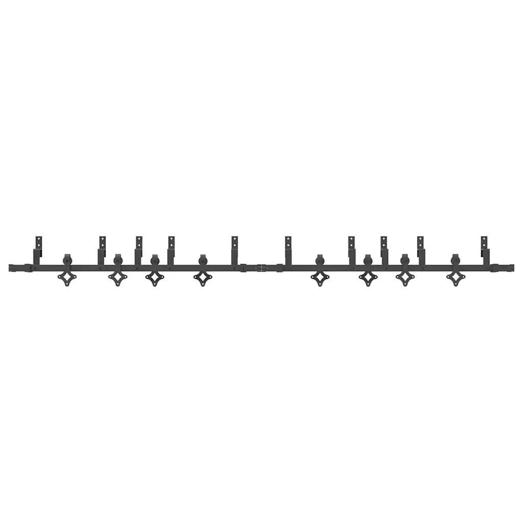 Kit di Binari per Porte Scorrevoli 305 cm Acciaio Nero CFW3704592